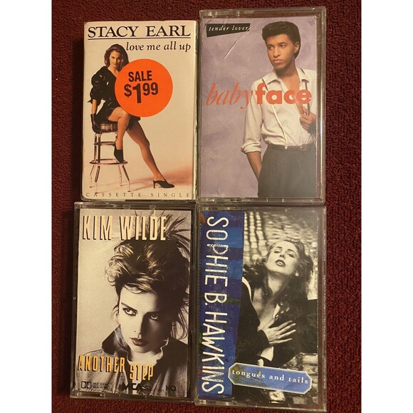 cassette tapes lot (4) Babyface Sophie Hawkins Stacy Earl￼ Kim Wilde - Picture 2 of 3